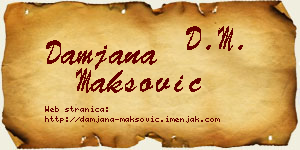Damjana Maksović vizit kartica